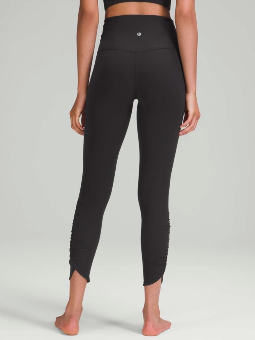 Lululemon Align High-Rise Ruched Waist Pant 25" Black Leggings Size 2
